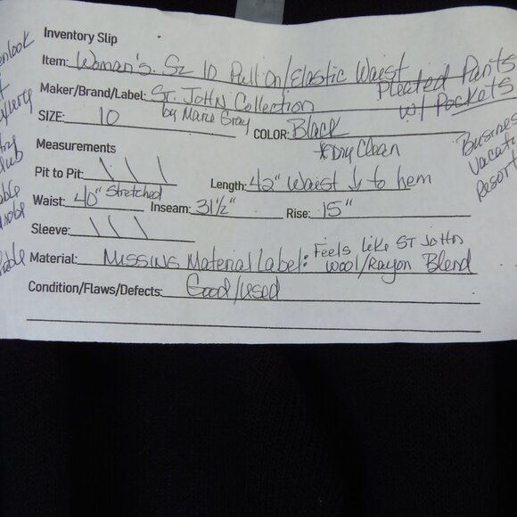 St. John Collection by Marie Gray Classic Black Knit Pull On Pants Size 10 Quiet - Picture 2 of 10